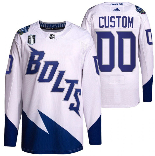 Men's Tampa Bay Lightning Active Player Custom 2022 White Stanley Cup Final Patch Stitched Jersey Men's Tampa Bay Lightning Active Player Custom 2022 White Stanley Cup Final Patch Stitched Jersey